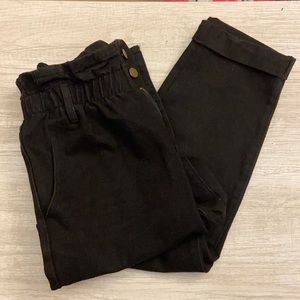 Elastic Waist Black Denim Jeans